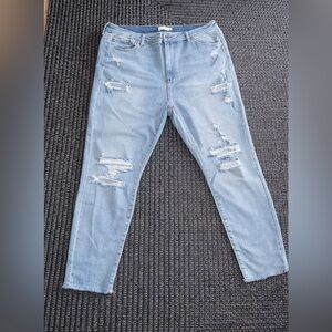 Ms Cello Women’s Distressed Skinny Jeans Size 22 Raw Hem Stretch